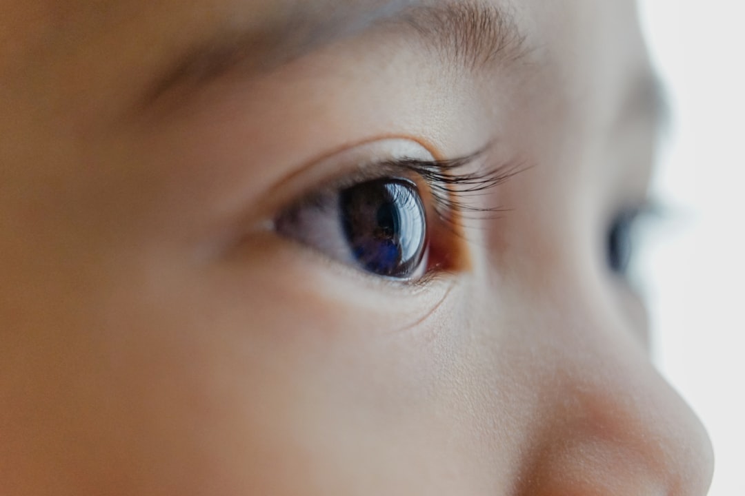 Close-up of a child's eye, illustrating the visual focus vision therapy trains